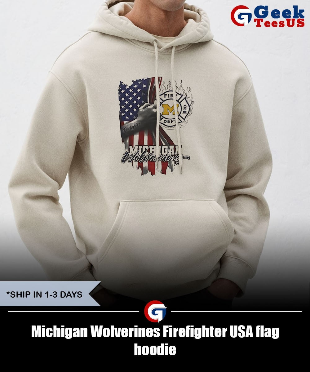 Michigan Wolverines Firefighter USA flag shirt
