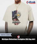 Michigan Wolverines Firefighter USA flag shirt