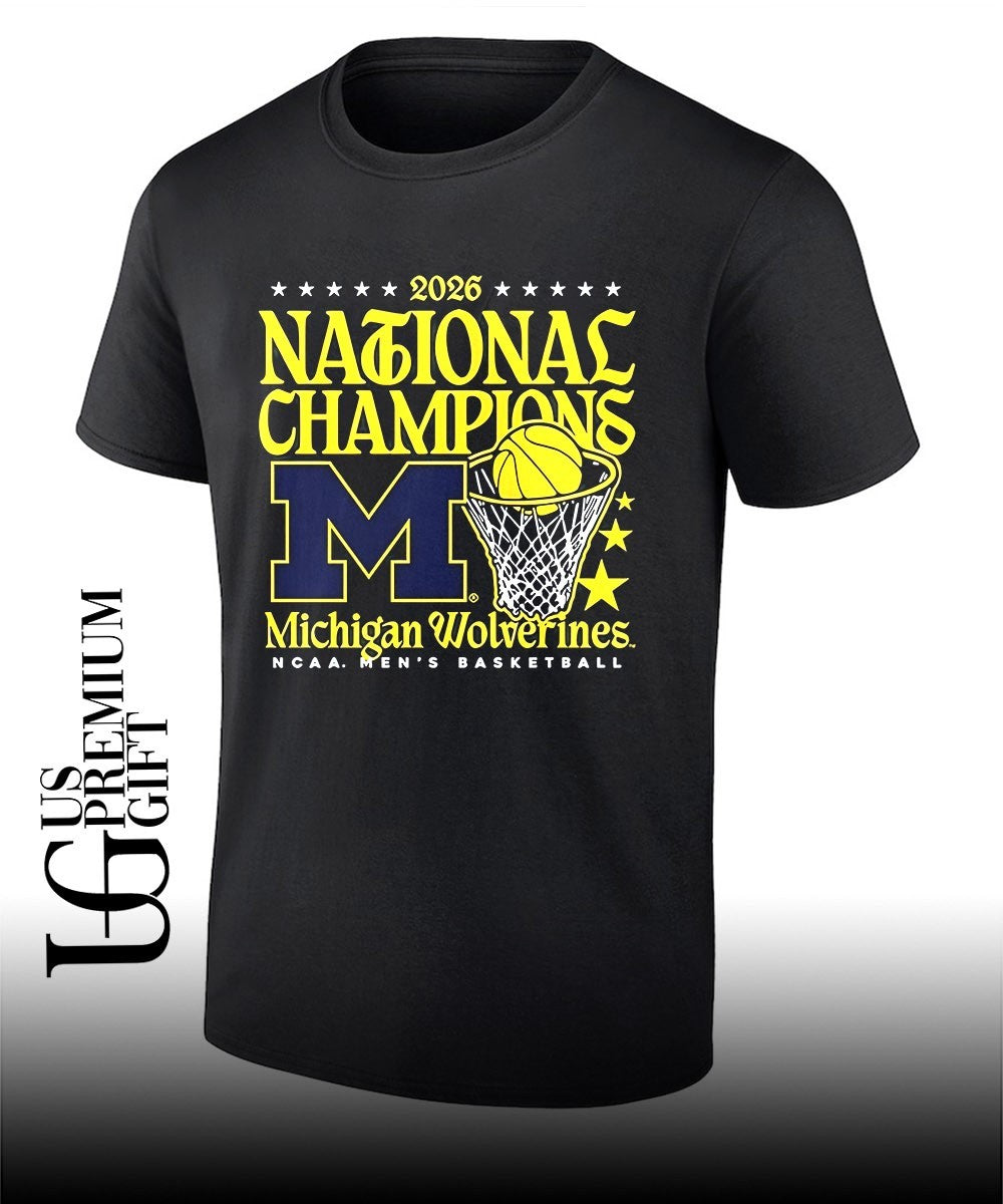 Michigan Wolverines MBB National Champions 2026 hoop shirt