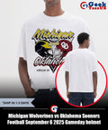 Michigan Wolverines vs Oklahoma Sooners Football September 6 2025 Gameday helmet shirt