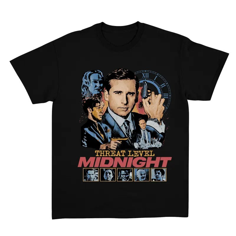 Mid Night T-Shirt, Threat Level Mid Night Retro Tee Unisex Sweatshirt, Gift For Women and Man Unisex T-Shirt Full Size...
