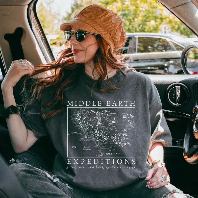Middle Earth Map Tshirt Top Womenswear Underwear Streetwear Hoodie, Sweatshirt | HypeDripTees.com
