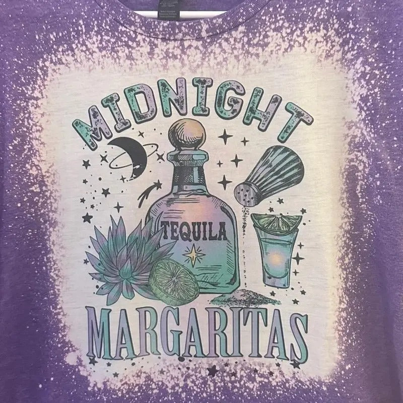 Midnight Margaritas Bleached Sublimation Tshirt Hoodie, Sweatshirt | HypeDripTees.com