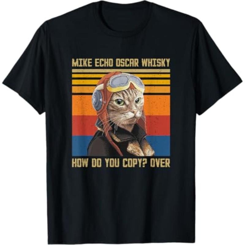 Mike Echo Oscar Whisky How Do You Copy - Vintage Cat Pilot T-Shirt Hoodie, Sweatshirt | HypeDripTees.com