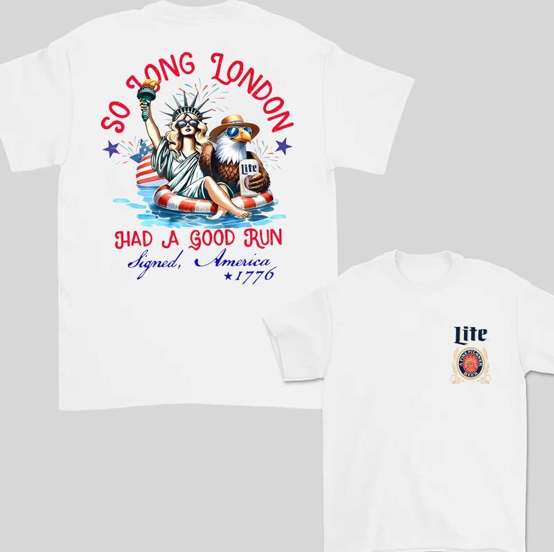 Miler Lite  So Long London 4th of July, ie Fangirl, Gift For Her, Fourth Of July 2 Side Shirt Hoodie, Sweatshirt