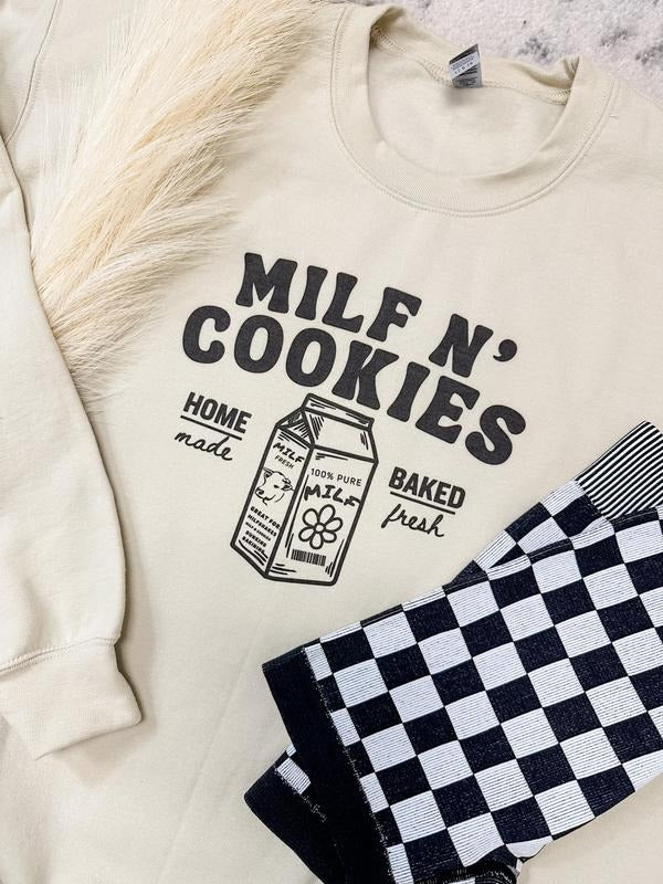 Milf N Cookies Graphic Sweatshirt T-Shirts, Hoodie | HypeDripTees.com