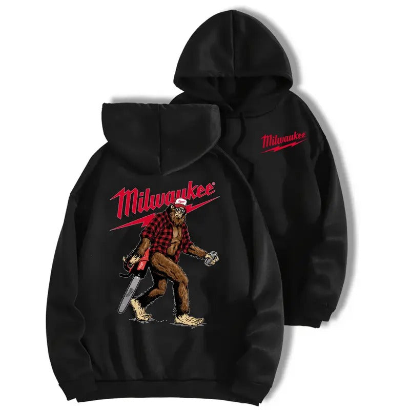 Milwaukee Bigfoot Men's Hoodie - Full Color 2 Sided T-Shirt - Classic Collar Sweatshirt | HypeDripTees.com