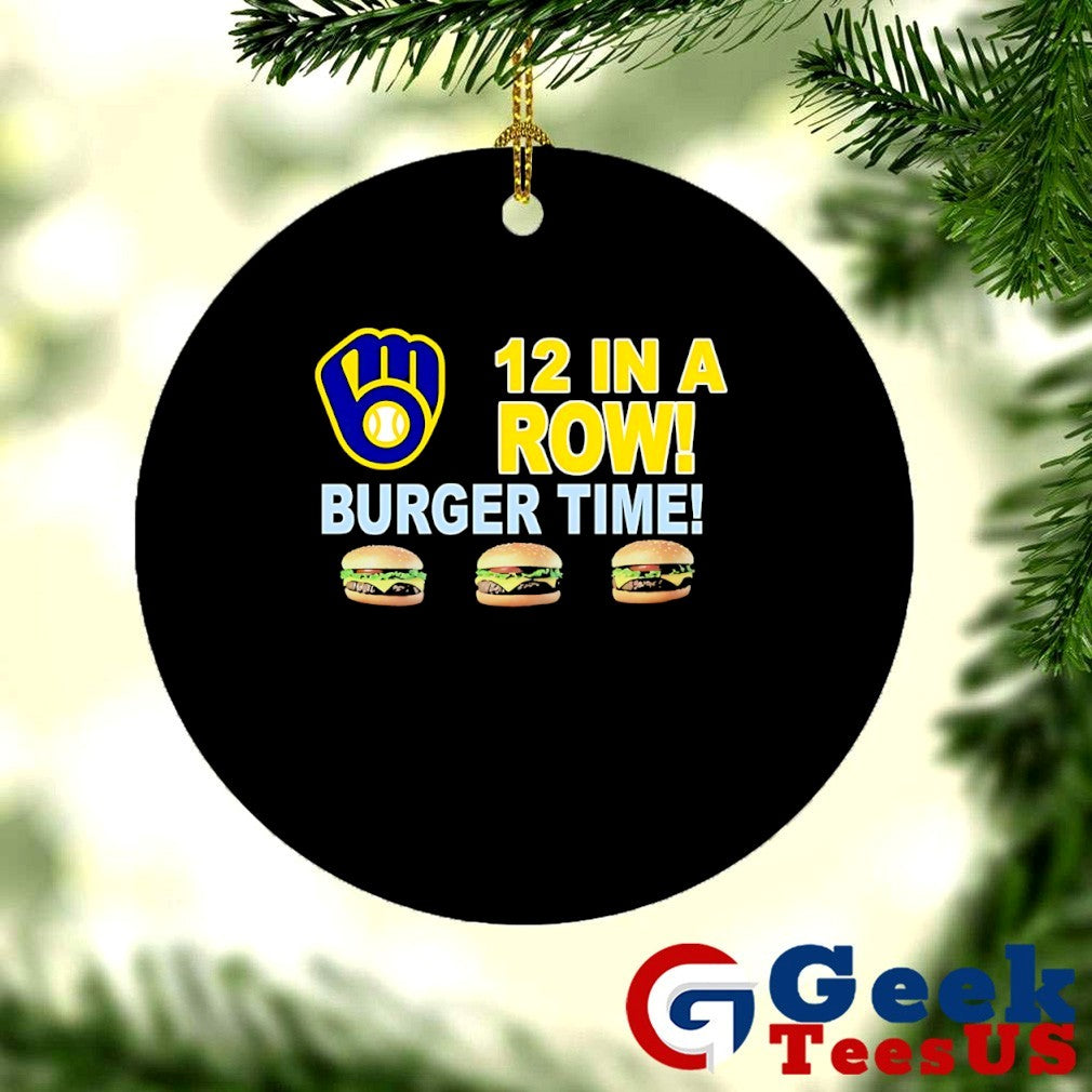Milwaukee Brewers 12 in a row burger time logo shirt