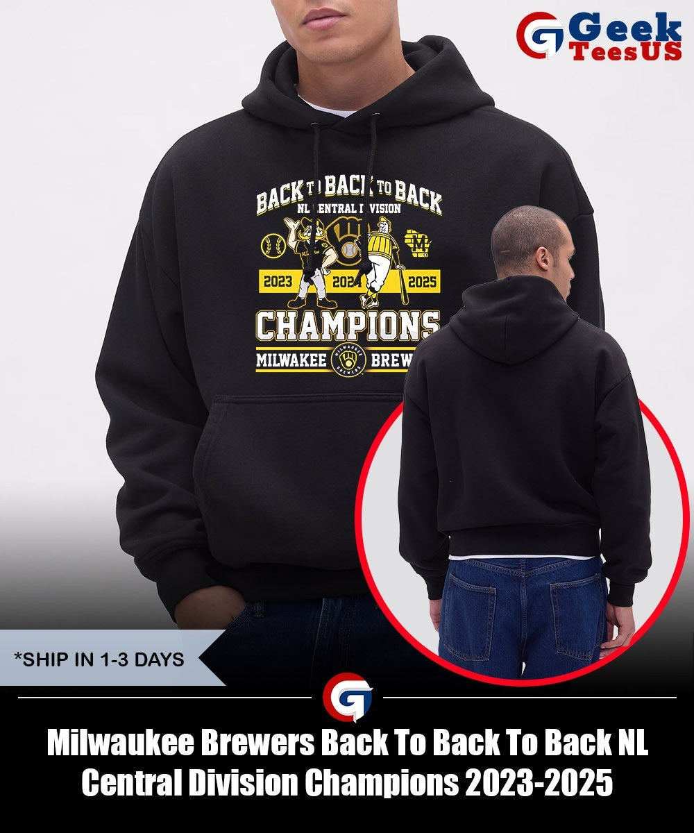 Milwaukee Brewers Back To Back To Back NL Central Division Champions 2023-2025 mascot shirt