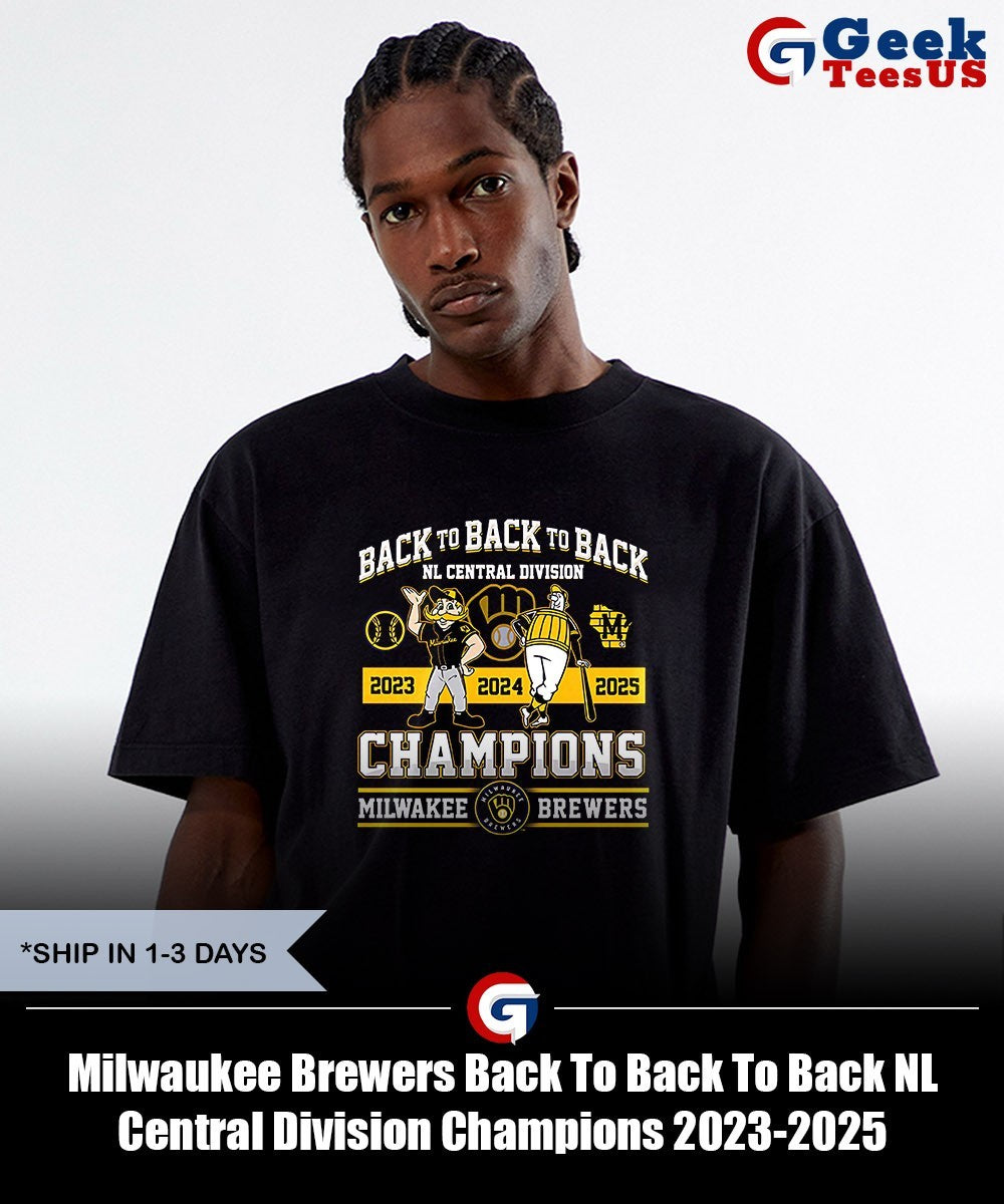 Milwaukee Brewers Back To Back To Back NL Central Division Champions 2023-2025 mascot shirt