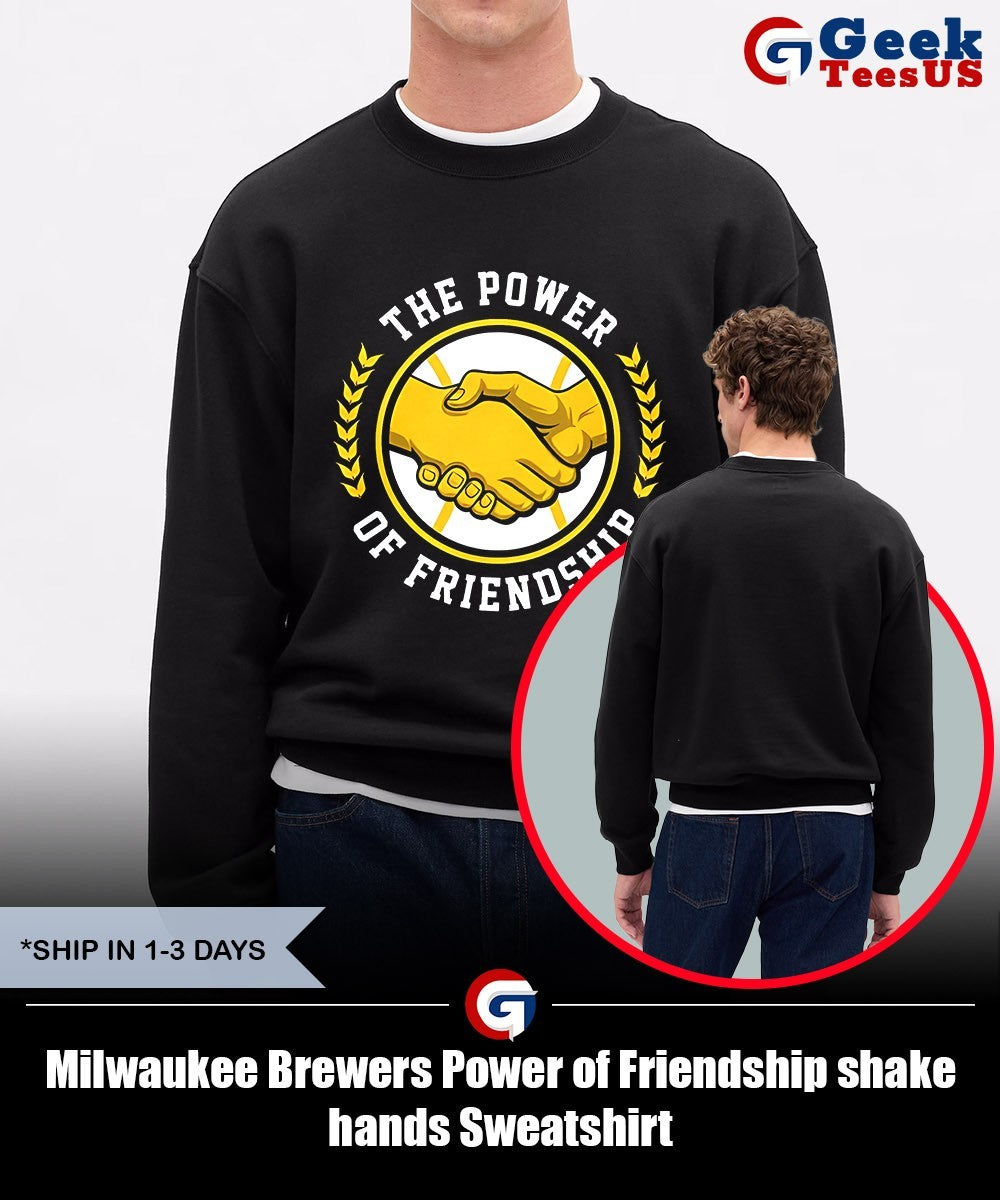 Milwaukee Brewers Power of Friendship shake hands shirt