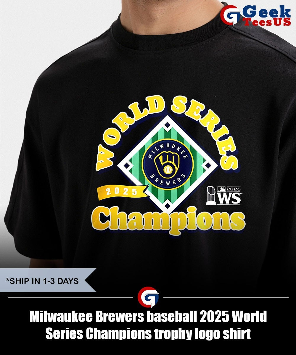 Milwaukee Brewers baseball 2025 World Series Champions trophy logo shirt