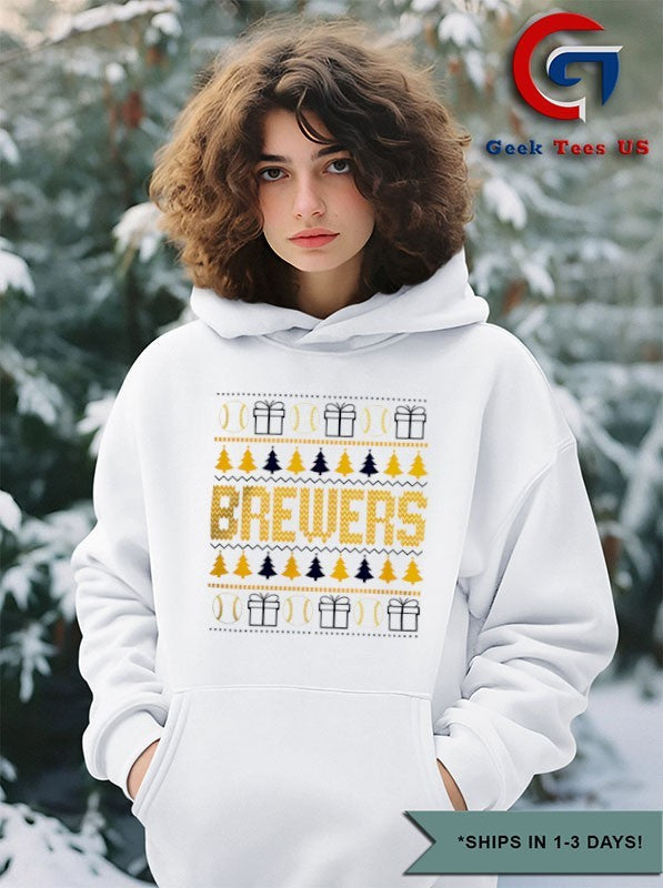 Milwaukee Brewers baseball trees presents ugly Christmas 2025 shirt