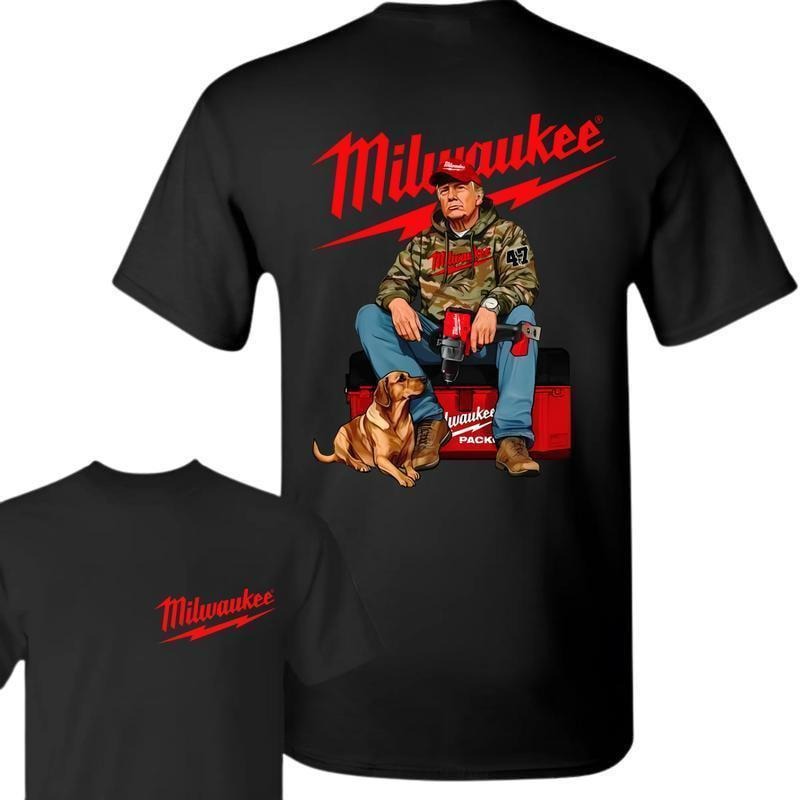 Milwaukeee Trum Camo Shirt, Fuel Hand Drill Dog Hunt Tee, Trumm Won Shirts, Trum With Local Boy Cotton Shirt Full Color...