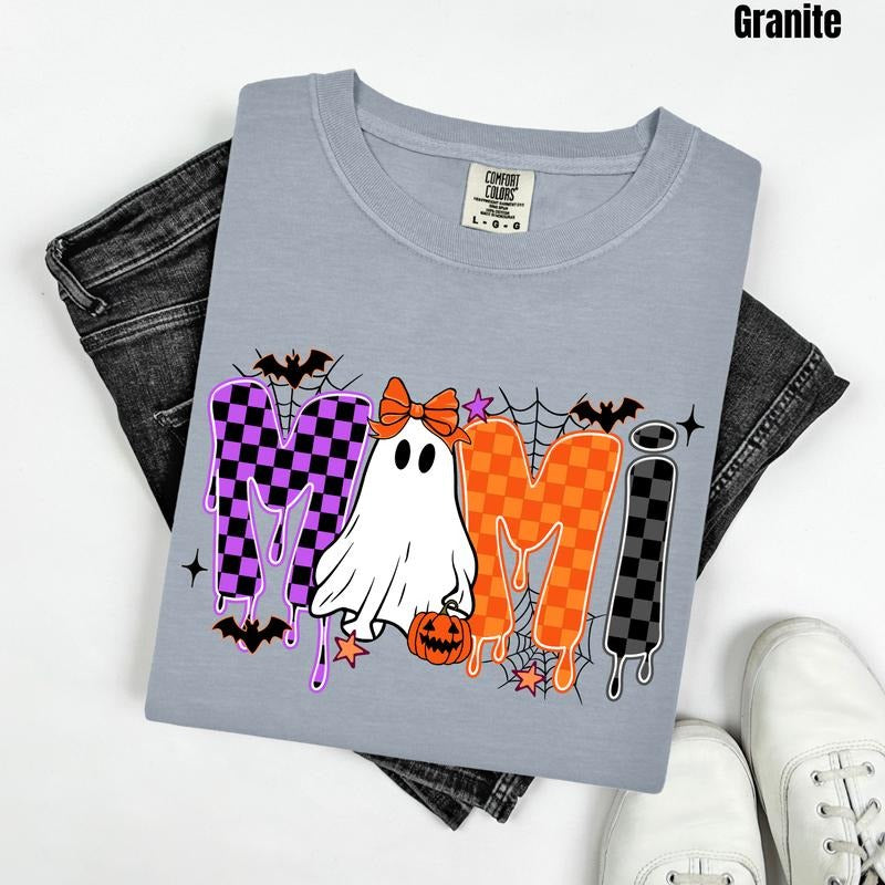 Mimi Ghostly Checkered Comfort Colors T-Shirt 'NLB' Hoodie, Sweatshirt | HypeDripTees.com