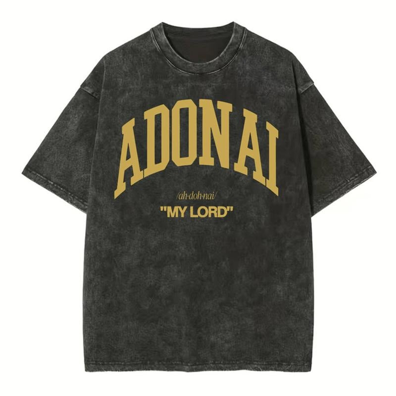 [ Mineral Wash ] Adonai My Lord Christian Washed TShirt Jesus Graphic Washed Style Shirt Hoodie, Sweatshirt