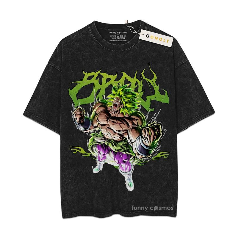 [ Mineral Wash ] Broly Legendary Dbz Fan Anime Shirt, Graphic Washed Style Shirt Hoodie, Sweatshirt | HypeDripTees.com