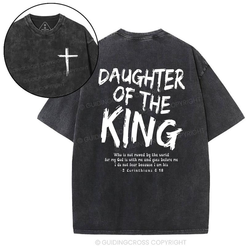 [ Mineral Wash ] Daughter Of The King Christian Washed TShirt Jesus Graphic Washed Style Shirt Hoodie, Sweatshirt
