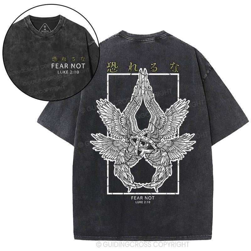 [ Mineral Wash ] Fear Not Christian Washed TShirt Jesus Graphic Washed Style Shirt Hoodie, Sweatshirt | HypeDripTees.com