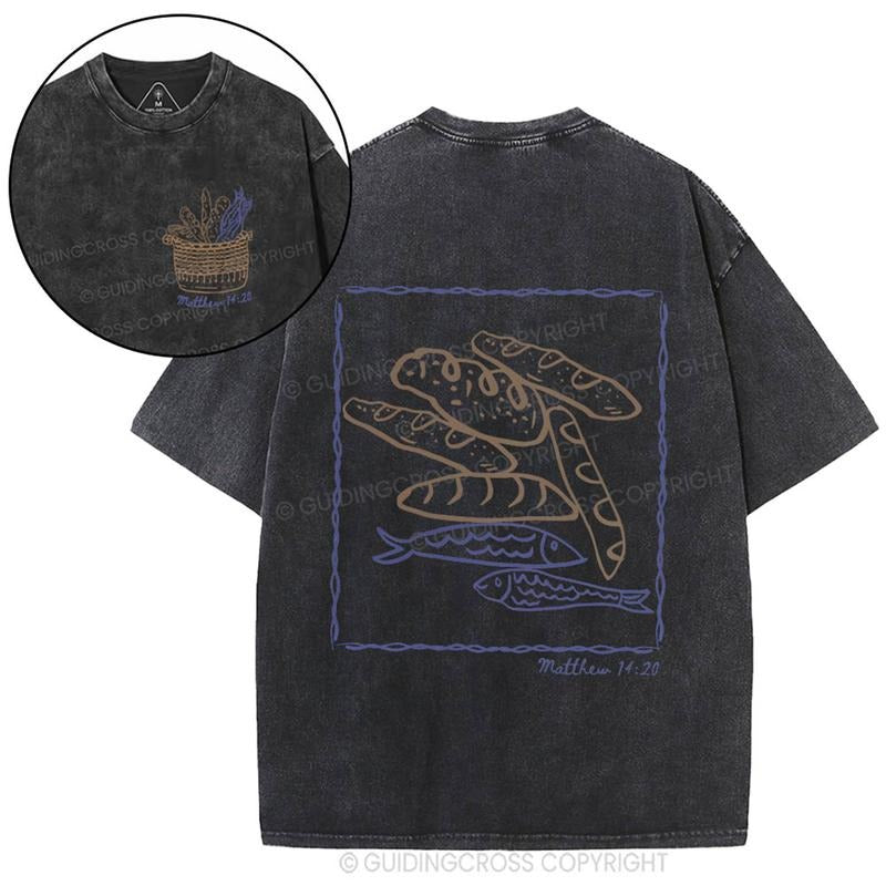 [ Mineral Wash ] Fish & Loaves Christian Washed TShirt Jesus Graphic Washed Style Shirt Hoodie, Sweatshirt | HypeDripTees.com
