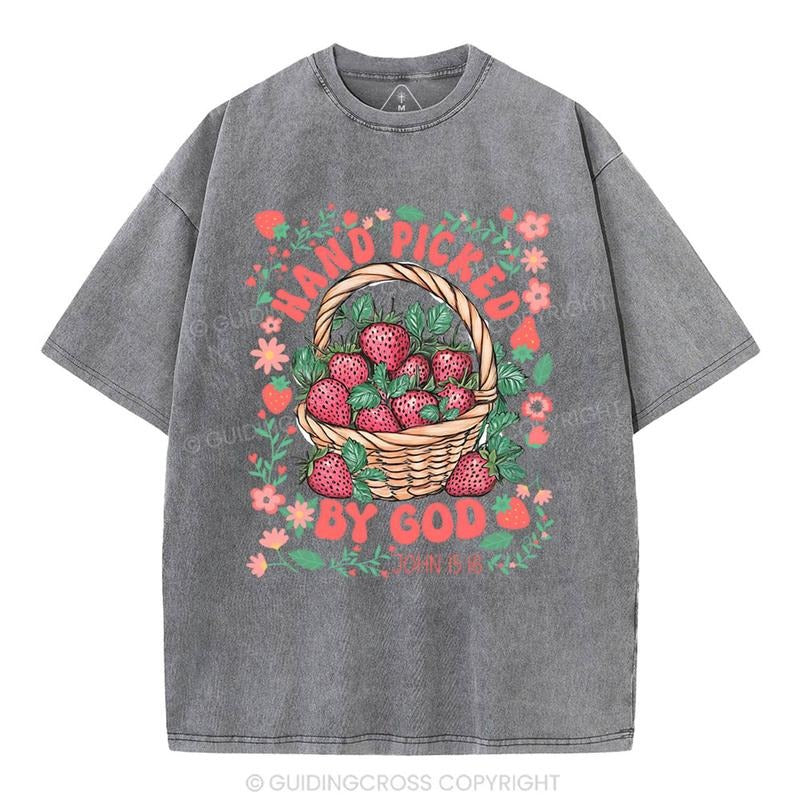 [ Mineral Wash ] Hand Picked By God Christian Washed TShirt Jesus Graphic Washed Style Shirt Hoodie, Sweatshirt