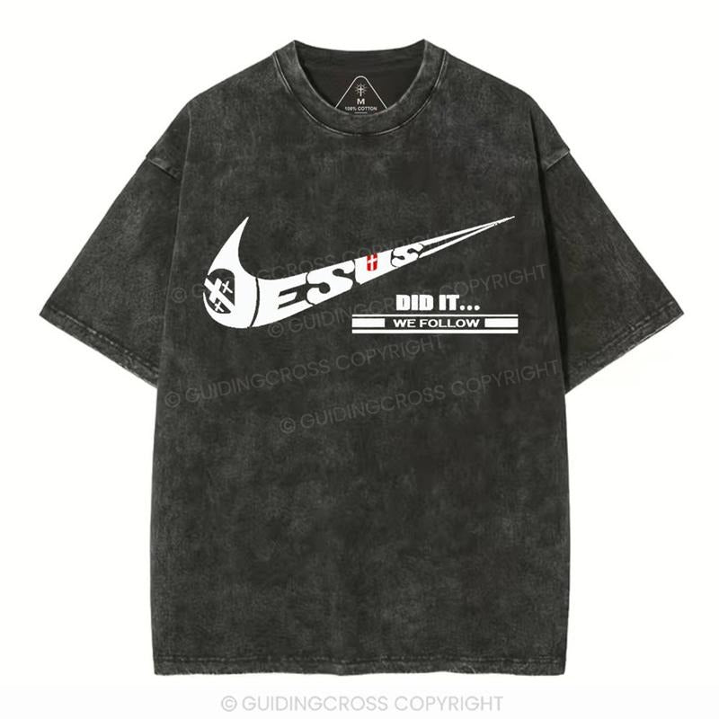 [ Mineral Wash ] Jesus Did It Christian Washed TShirt Jesus Graphic Washed Style Shirt Hoodie, Sweatshirt | HypeDripTees.com