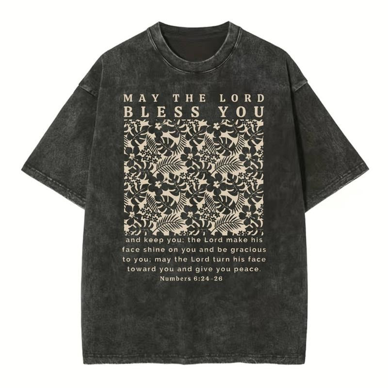 [ Mineral Wash ] May The Lord Blessed You Chrsitian Washed TShirt Jesus Graphic Washed Style Shirt Hoodie, Sweatshirt