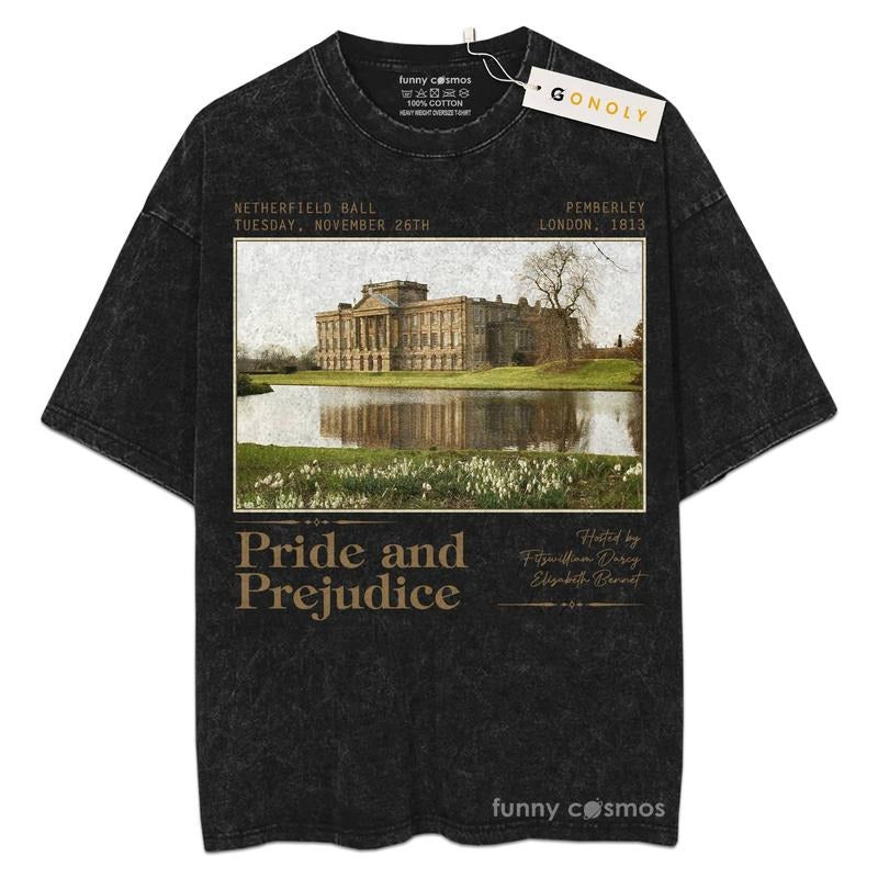 [ Mineral Wash ] Pride And Prejudice Mr. Darcy And Elizabeth Bennet For Fans Lover Book, Bookish, Graphic Washed Style...