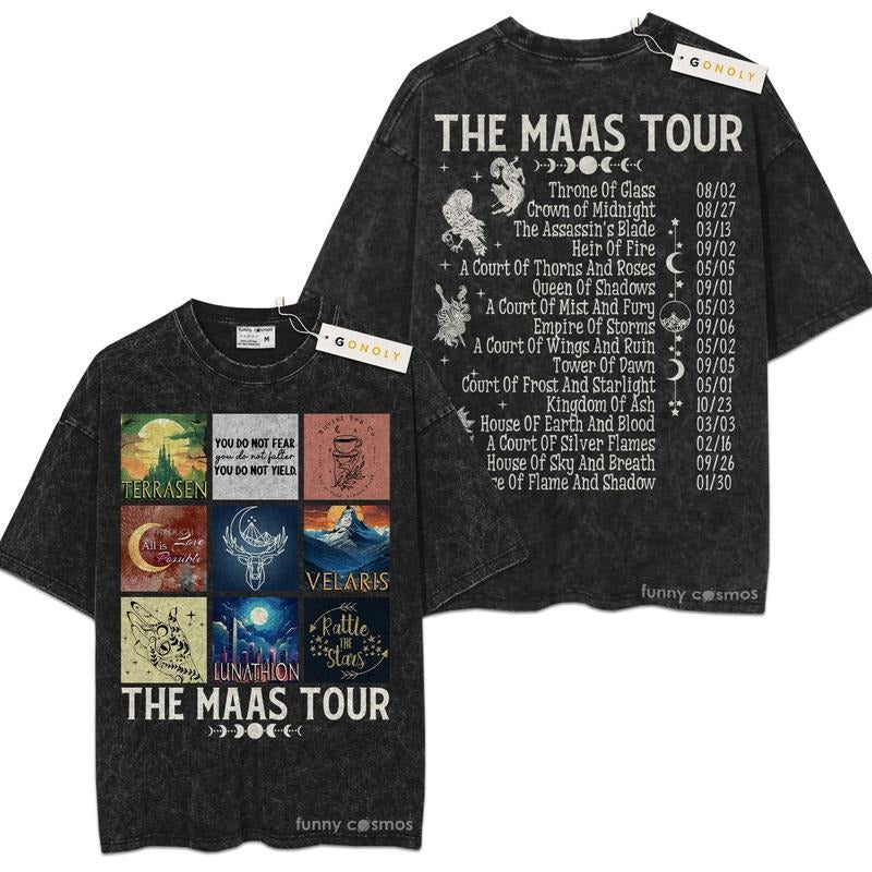 [ Mineral Wash ] Sarah J. Maas Tour Acotar For Fans Lover Book, Bookish, Graphic Washed Style Shirt Hoodie, Sweatshirt