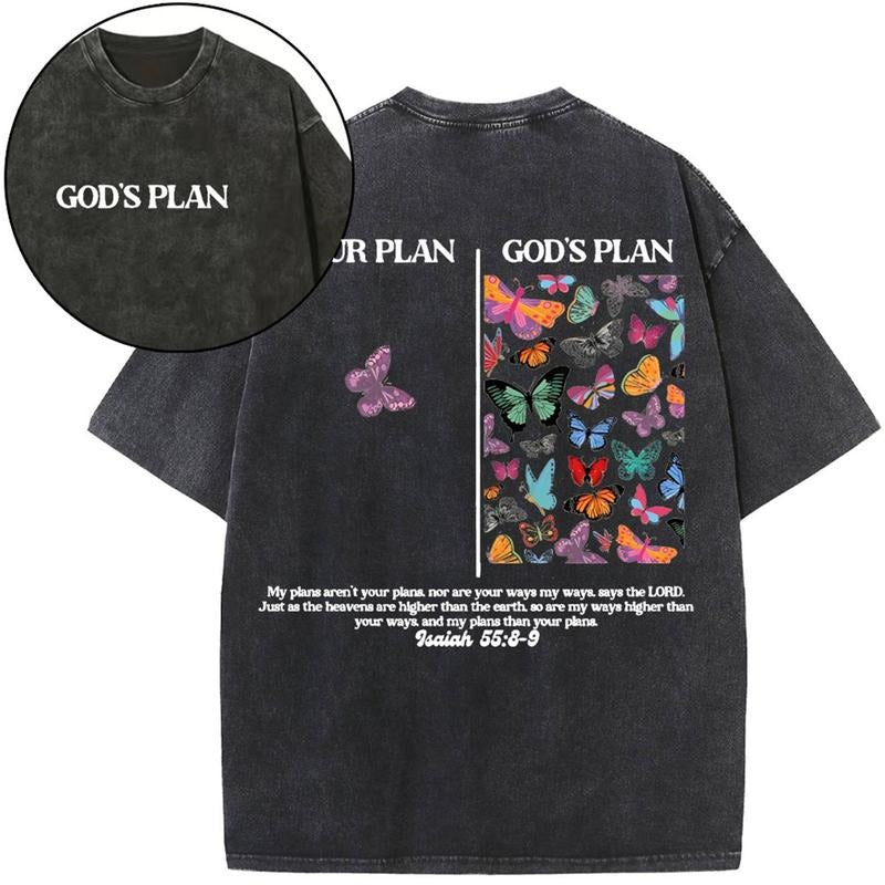 [ Mineral Wash ] Your Plan And Gods Plan Christian Washed TShirt Jesus Graphic Washed Style Shirt Hoodie, Sweatshirt