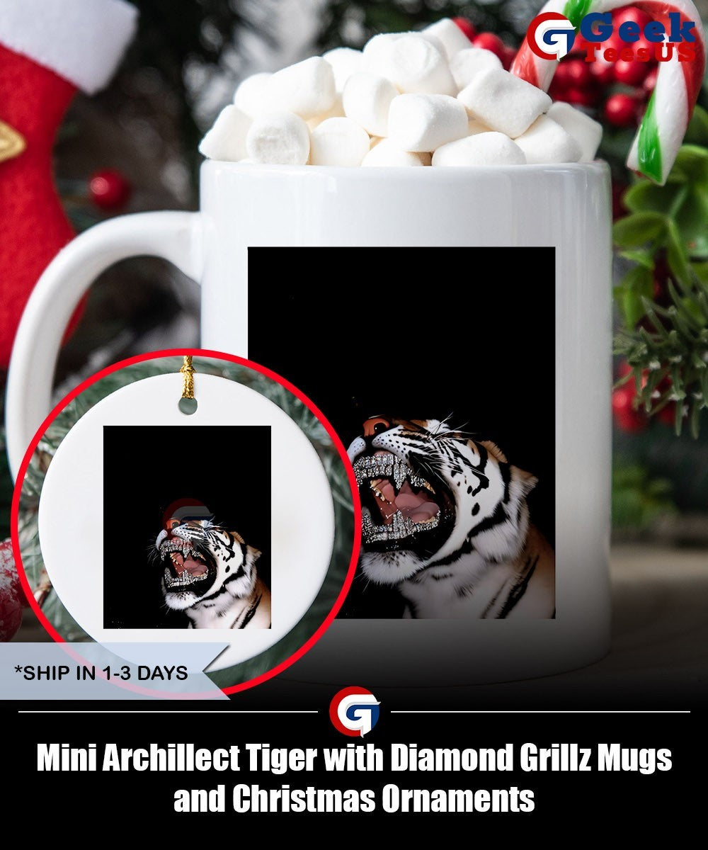 Mini Archillect Tiger with Diamond Grillz shirt