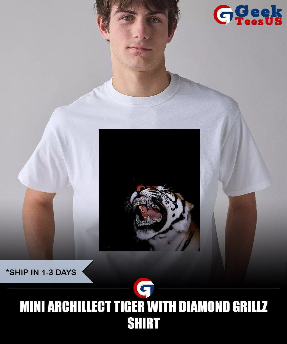 Mini Archillect Tiger with Diamond Grillz shirt
