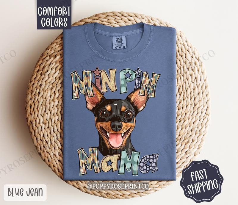 Miniature Pinscher Mama Comfort Colors, Dog Mom Tee, Cute Mama Women's Tshirt Hoodie, Sweatshirt | HypeDripTees.com
