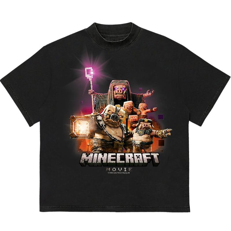 Minnecraft Movie T-Shirt Soft Cotton Retro Graphic Tee Retro Vibes Pair with Anything Hoodie, Sweatshirt | HypeDripTees.com