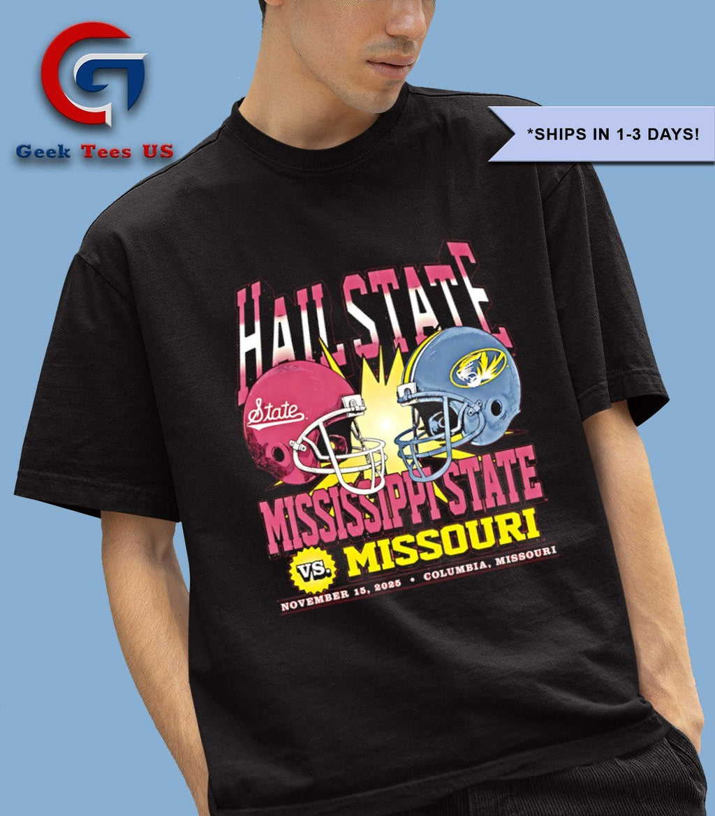 Mississippi State University vs Missouri Tigers Half State Game Day 2025 helmet shirt