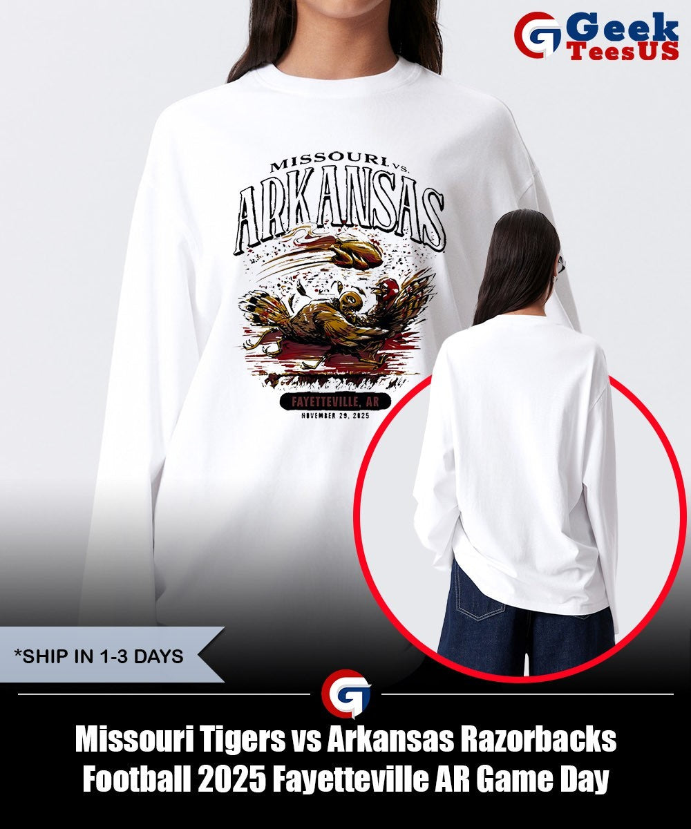 Missouri Tigers vs Arkansas Razorbacks Football 2025 Fayetteville AR Game Day shirt