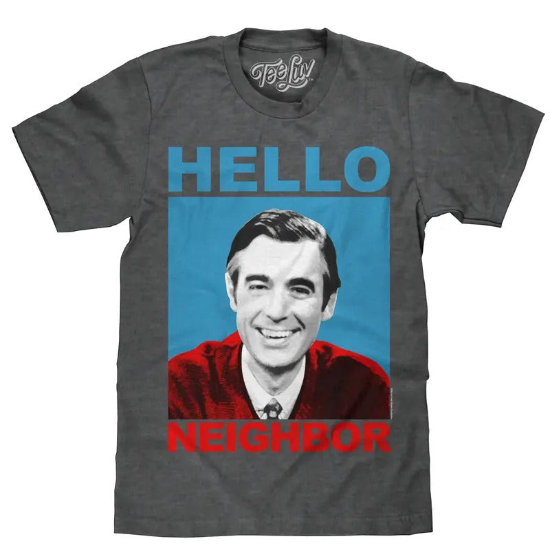 Mister Rogers "Hello Neighbor" T-Shirt - Gray Hoodie, Sweatshirt | HypeDripTees.com