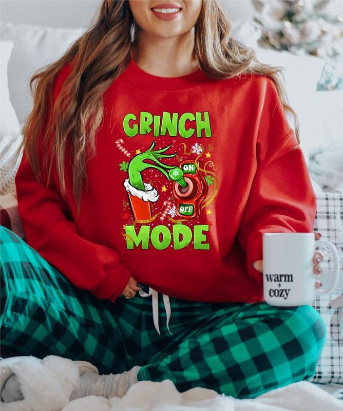 Mode On Christmas Sweatshirt, Light Switch Sweater For Christmas, Funny Holiday Gift Hoodie, Trendy Christmas Sweater,...
