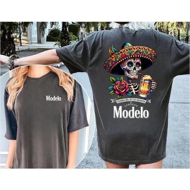 Modelo Sugar Skull Apparel Mexican Dia De Los Muertos Dead T-Shirt Hoodie, Sweatshirt | HypeDripTees.com