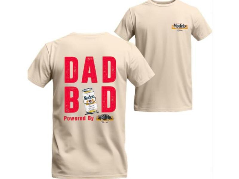 Modelo T-Shirt - Fun "Dad Bod" Design Featuring Beer Can Graphic, Unisex - Boyfriend Gift