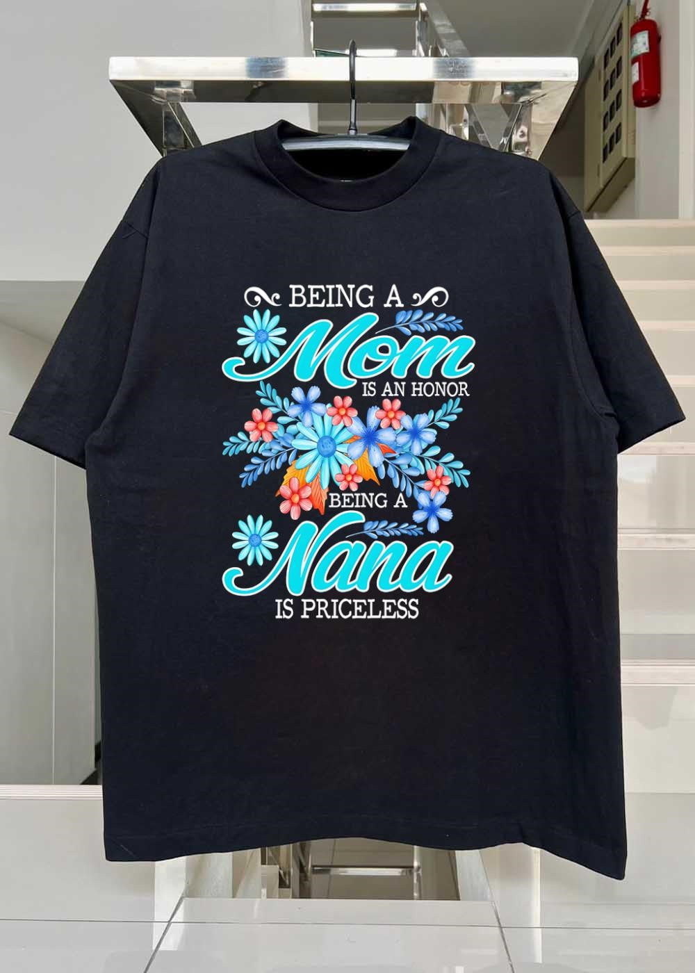 Mom Nana Floral Motherhood Appreciation T-Shirt