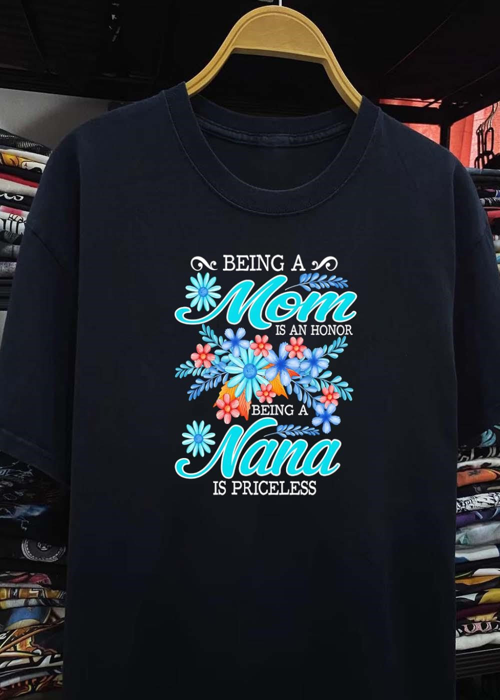 Mom Nana Floral Motherhood Appreciation T-Shirt