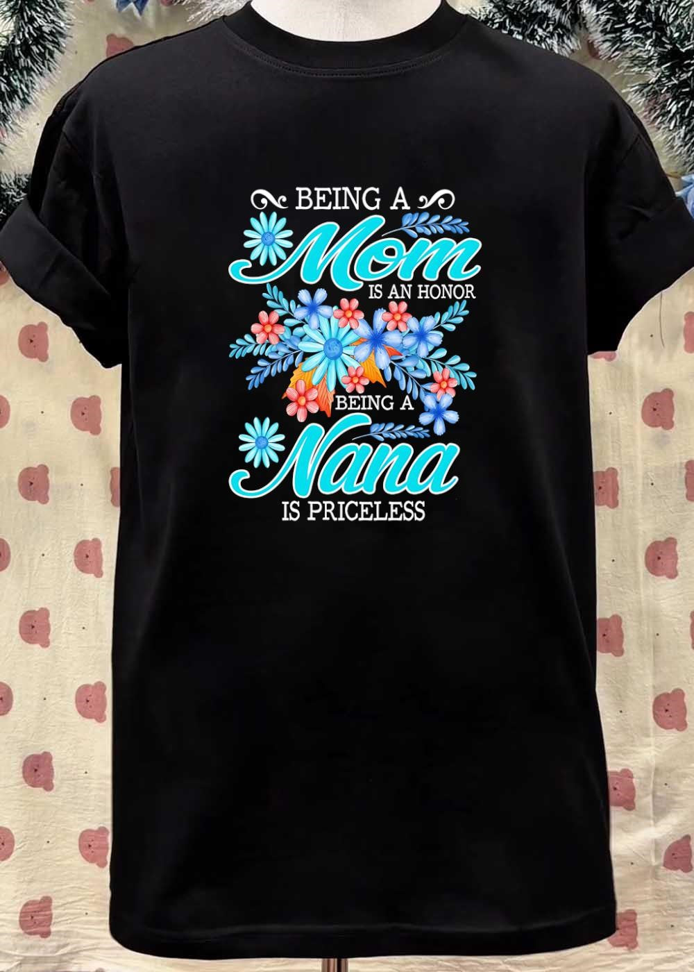 Mom Nana Floral Motherhood Appreciation T-Shirt
