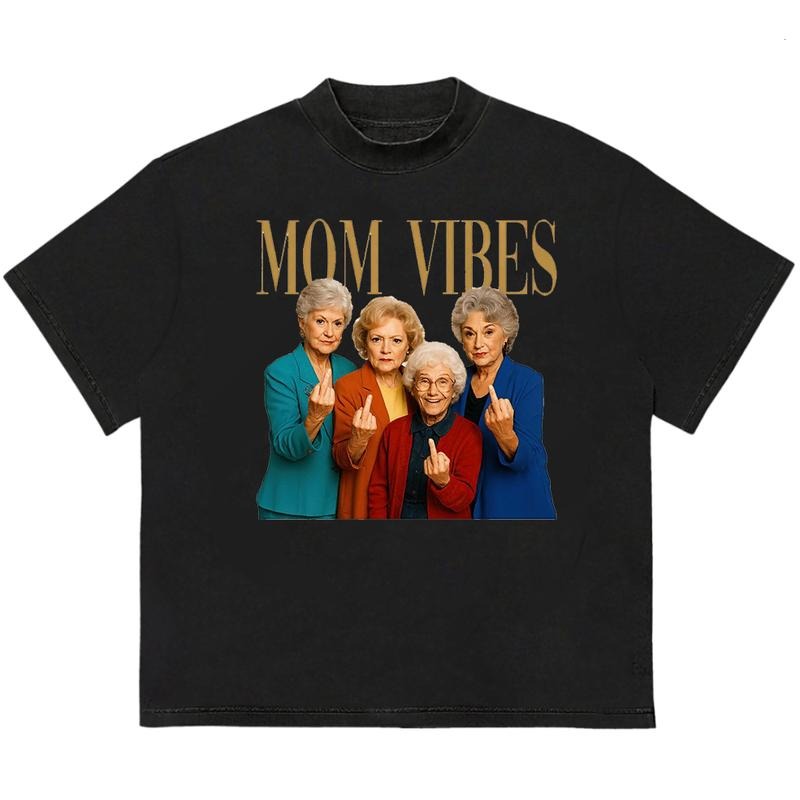 Mom Vibes T-Shirt Graphic Design Cotton HipHop Style Unisex Graphic Design Hoodie, Sweatshirt | HypeDripTees.com