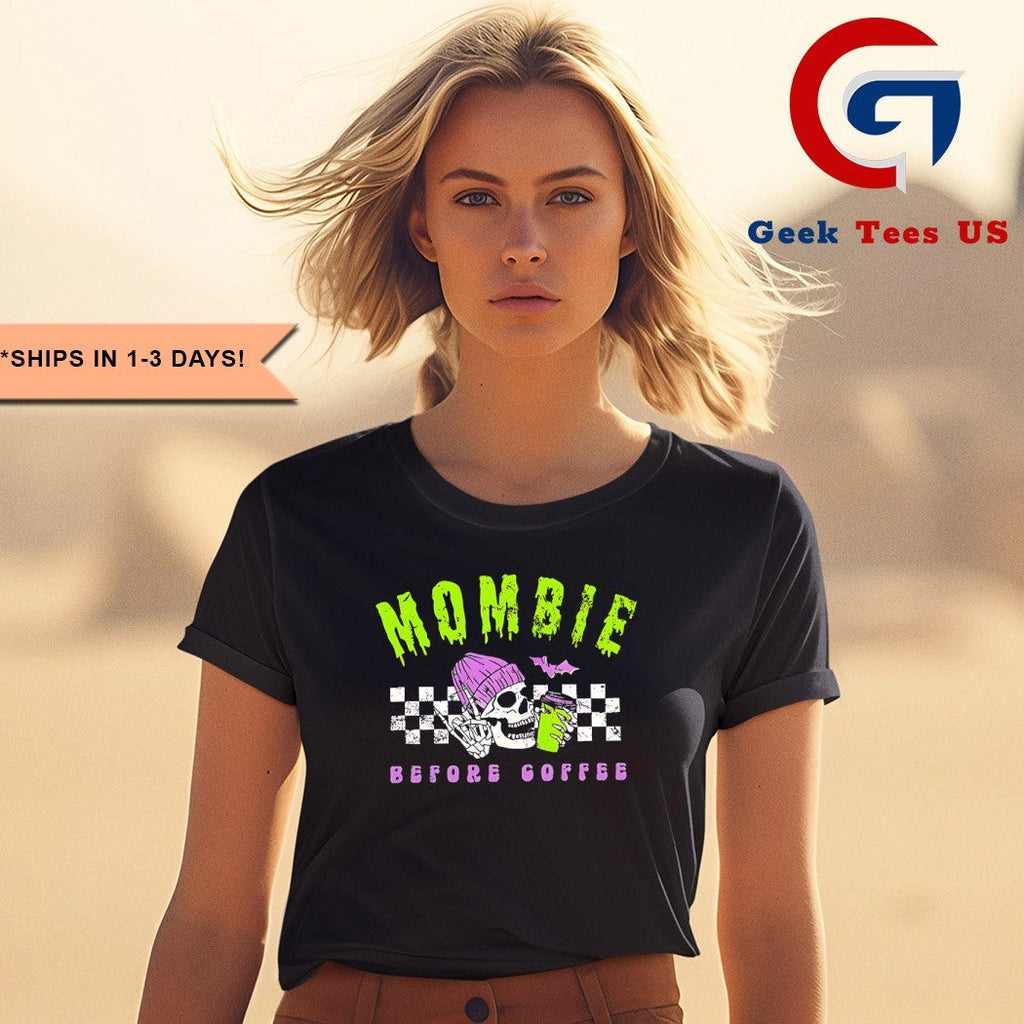 Mombie Before Coffee Spooky Mama Halloween 2025 shirt