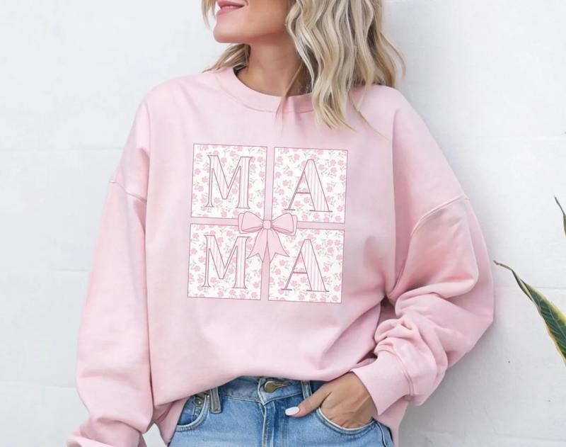 Mommy bow crewneck sweatshirt, MAMA sweater, Mother's Day gift idea T-Shirts, Hoodie | HypeDripTees.com