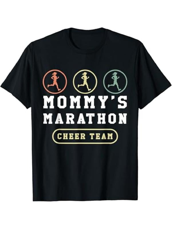 Mommy's Marathon Cheer Team Vintage Sports Mom Runner Saying T-Shirt Cotton Fit Hoodie, Sweatshirt | HypeDripTees.com