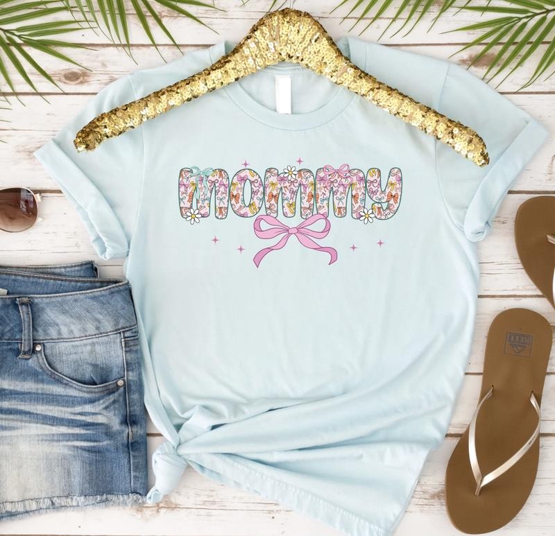Mommy with Bows Tshirt Hoodie, Sweatshirt | HypeDripTees.com