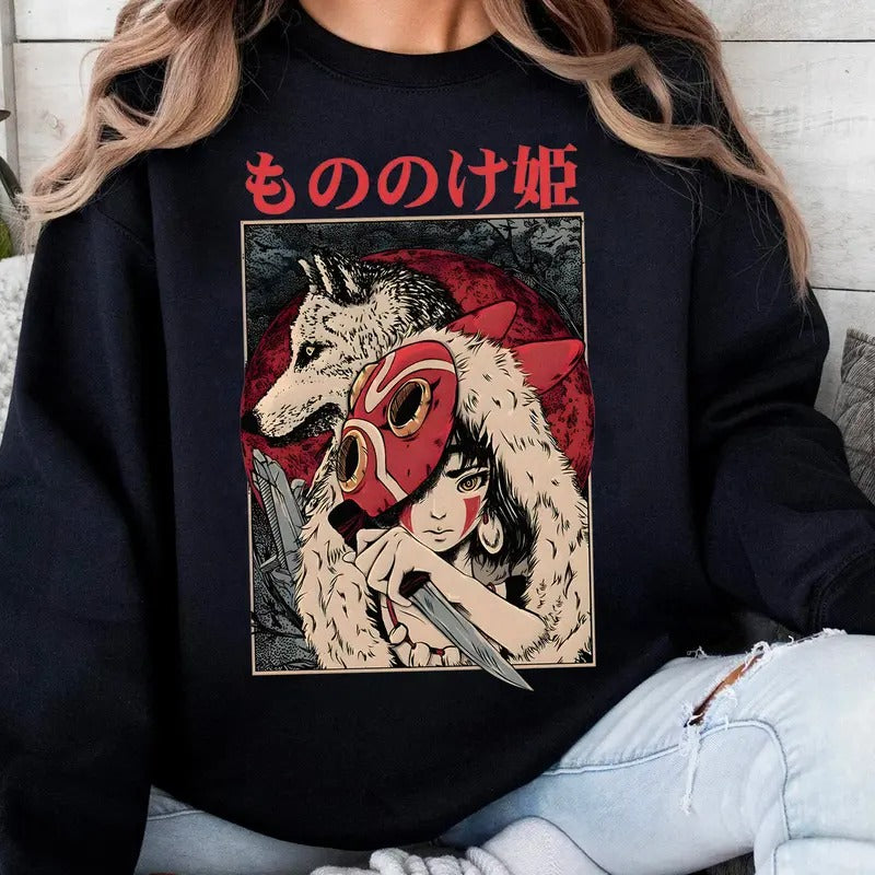 Mononoke San & Moro Sweatshirt-Tshirt,  Retro 90s Movie Shirt, Gift For Men, For Women, All Sizes Hoodie | HypeDripTees.com