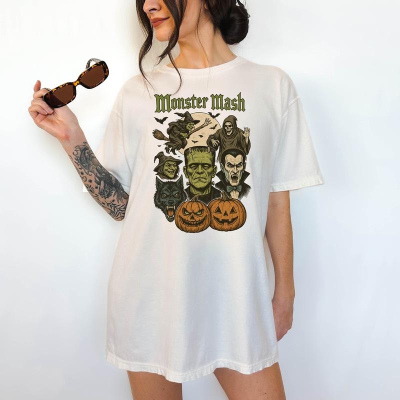 Monster Mash -  T-Shirt, Unisex T-Shirt, Funny Tee, Comfortable Shirt,  Hallowen Theme Hoodie, Sweatshirt | HypeDripTees.com